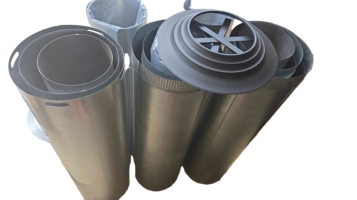 8 inch 4.0m flue kit stainless steel