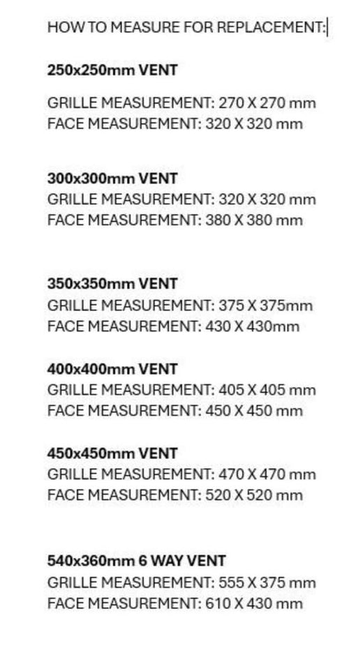 250x250 vent only