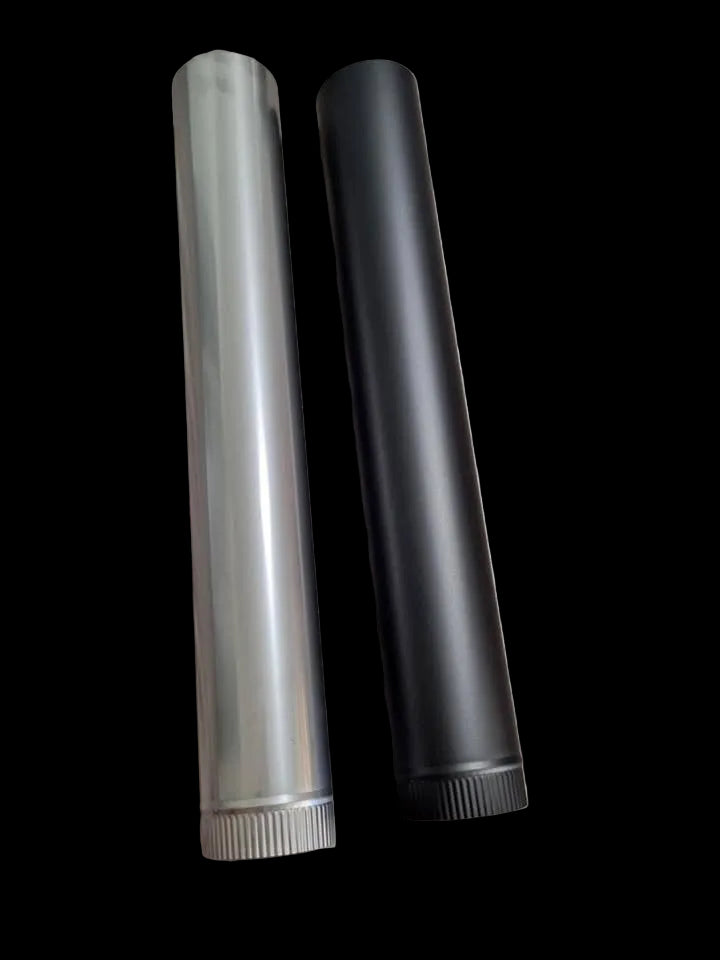 Single flue metallic black - 1m