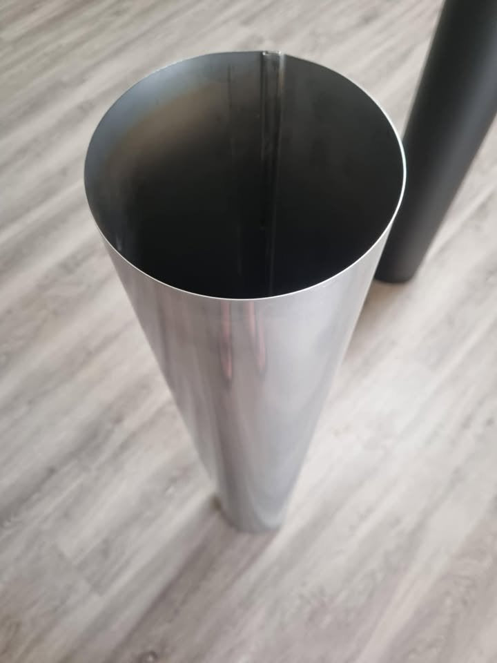 6" single skin stainless steel 1m