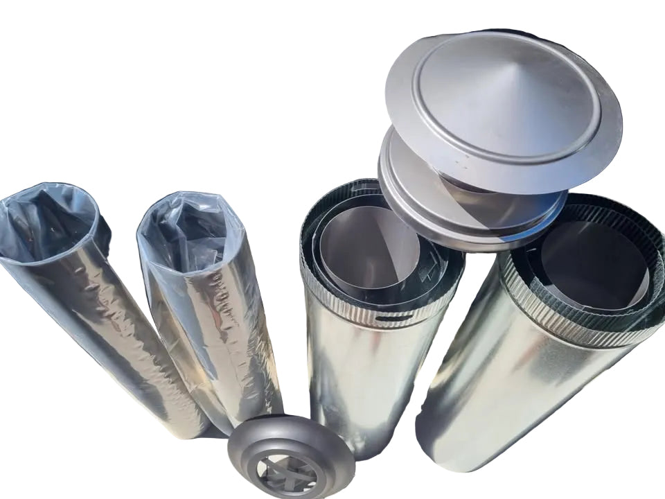 6" Flue Kit 4.0m stainless steel - PAINTED metallic black